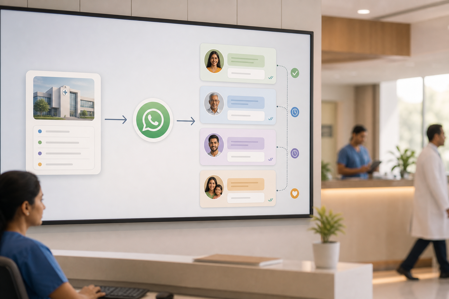 patient engagement app with whatsapp reminders flow diagram