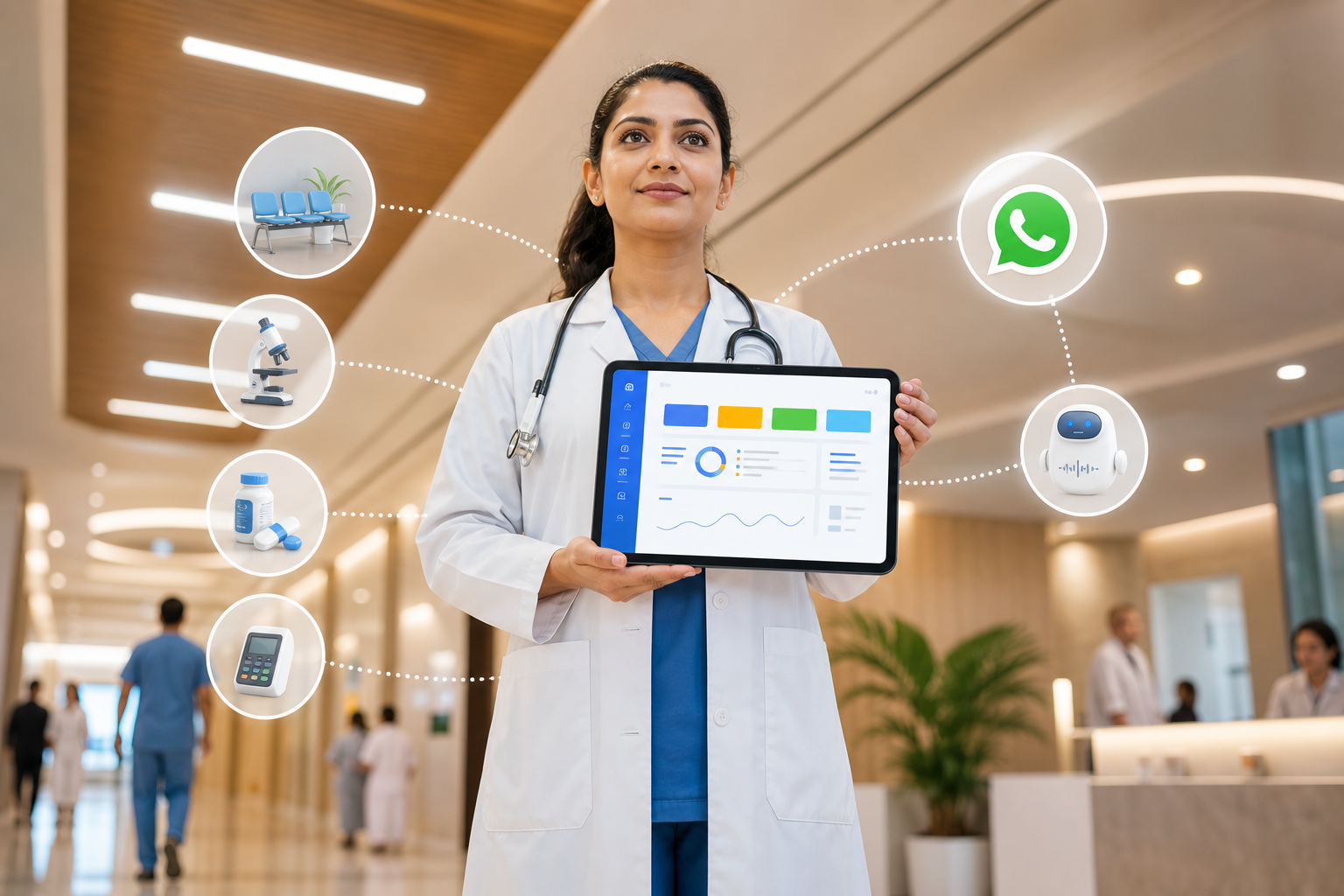 Workflow of WhatsApp follow-up, voice call, and EHR updates