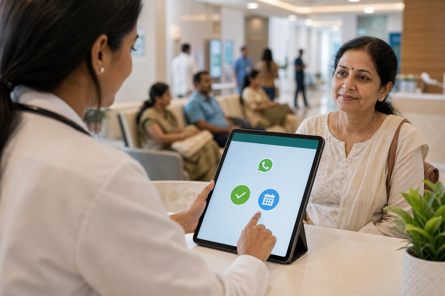 WhatsApp reminder journey mapped to EHR events