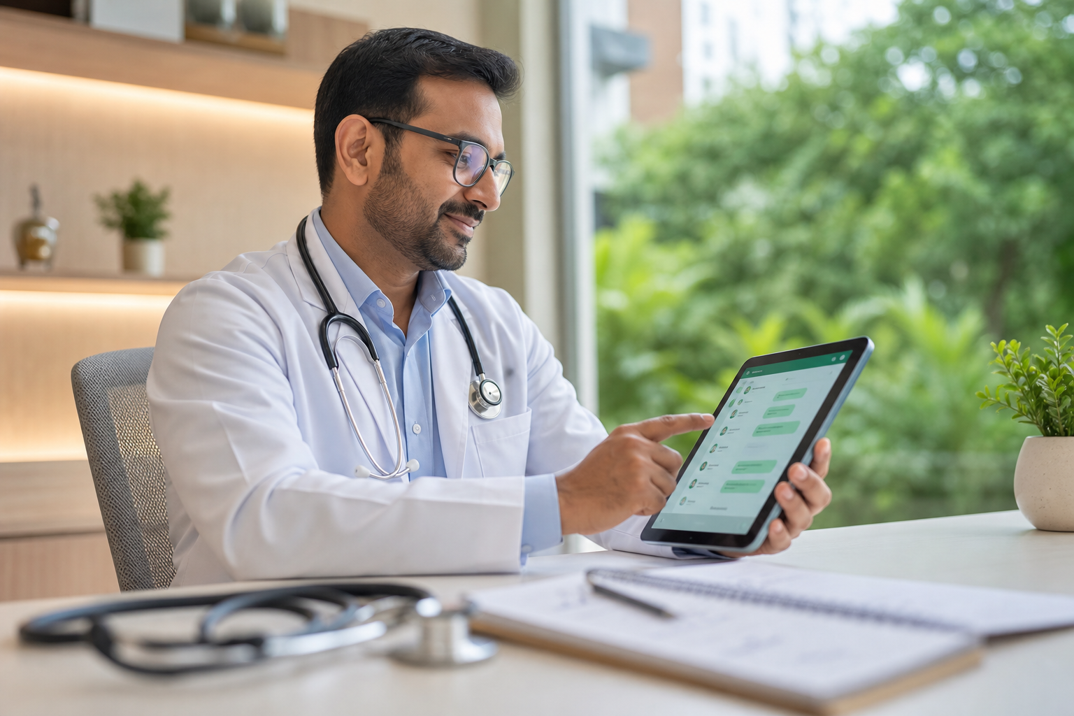 Step-by-step setup flow for WhatsApp reminders and EHR integration
