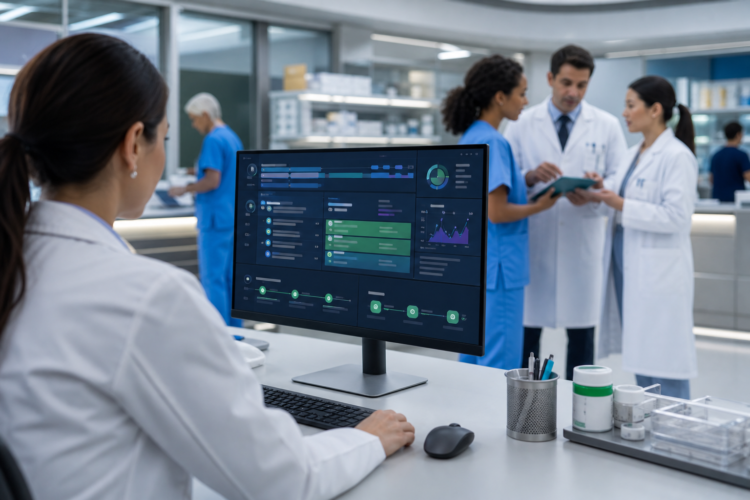 best ai radiology, lab, pharmacy, and blood bank management comparison chart