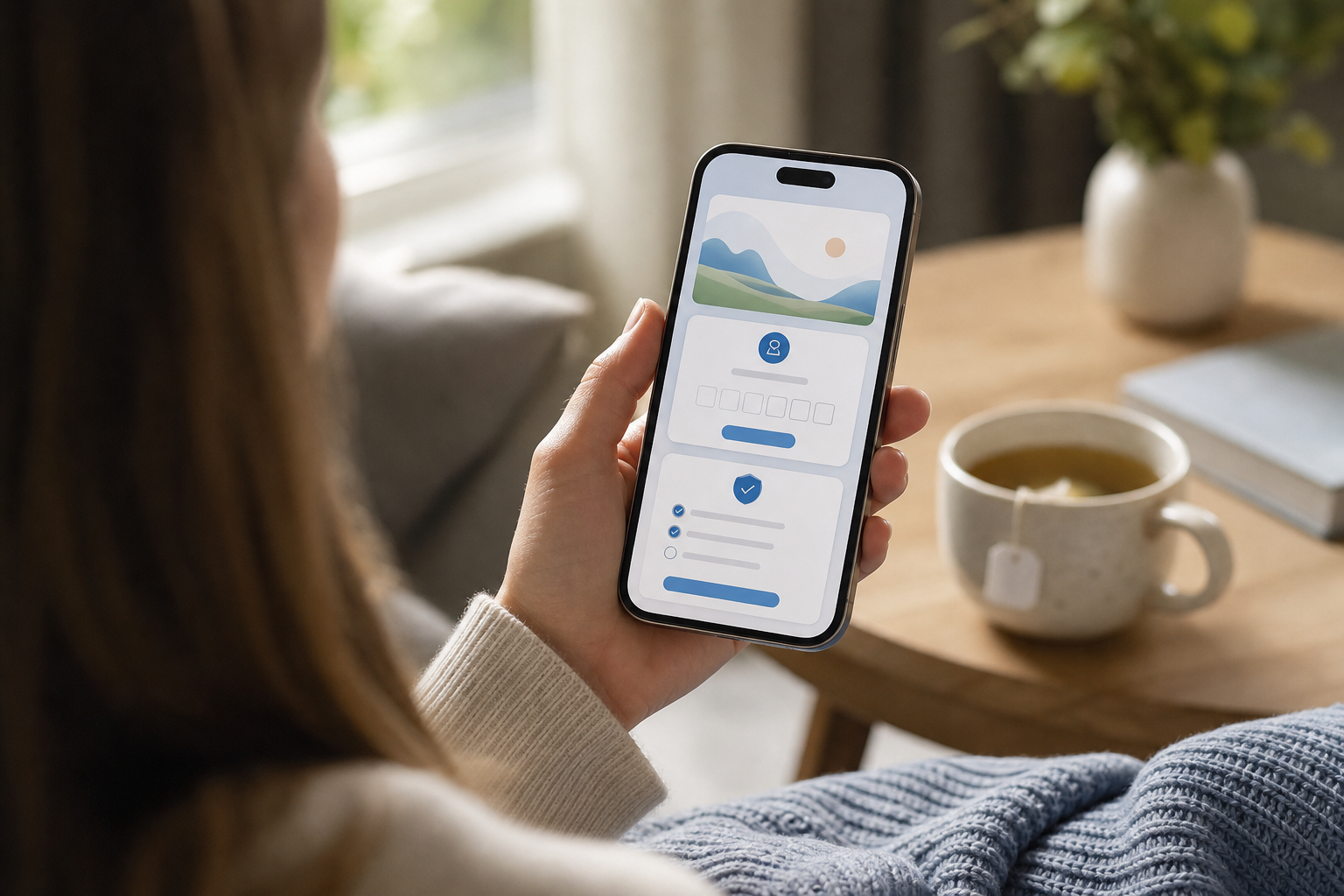 Step-by-step MyThedaCare setup flow on phone